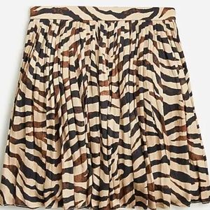 Featherweight satin mini skirt in zebra stripe